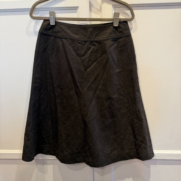 Banana Republic Brown Wool Blend Button Down A-Line Skirt Size 4 - Picture 2 of 4